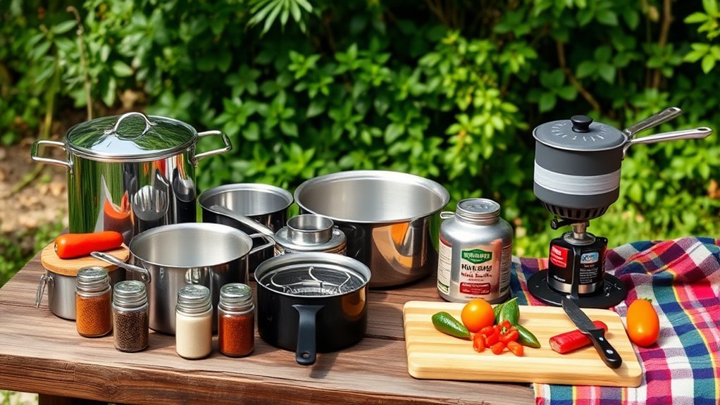 essential cooking supplies outdoors