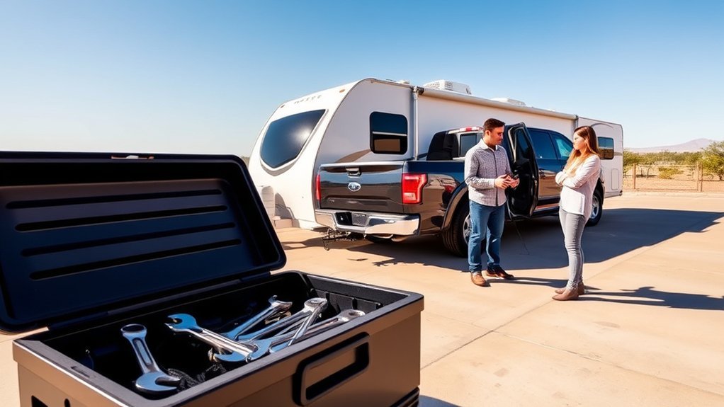 towing a travel trailer