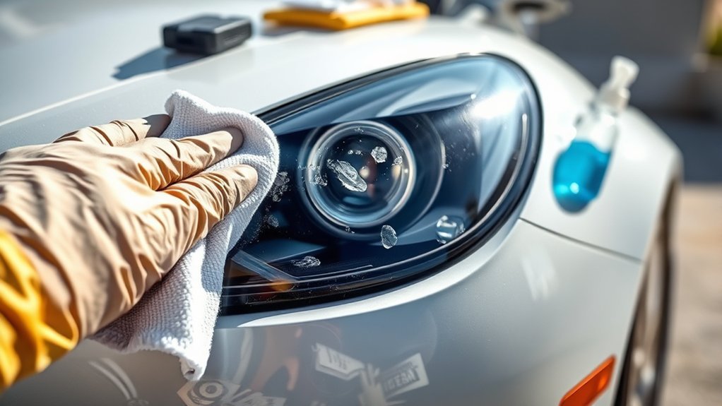 thoroughly clean headlights first