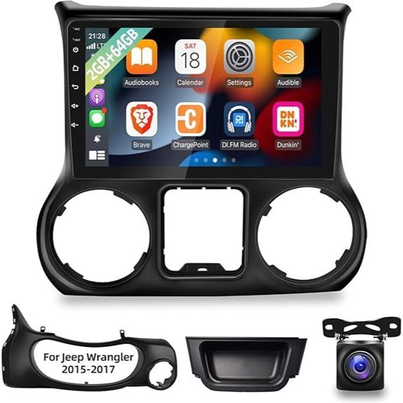Android 13 Car Radio for Jeep Wrangler 2015-2017 with CarPlay & Android Auto