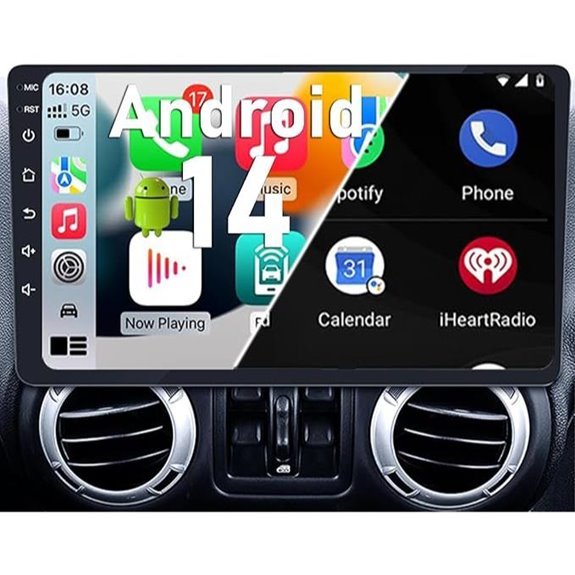 10 Android 14 Car Stereo for Jeep/Dodge (4GB+64GB)