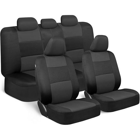 BDK PolyPro Car Seat Covers Full Set (Charcoal/Black)