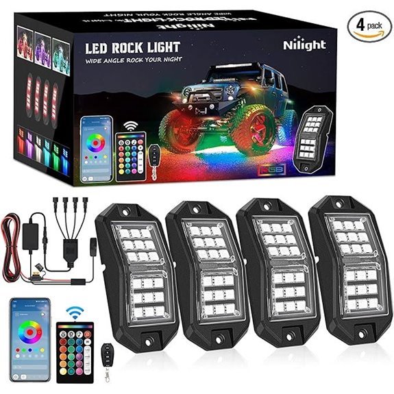 Nilight RGB LED Rock Lights Kit 4 PCS