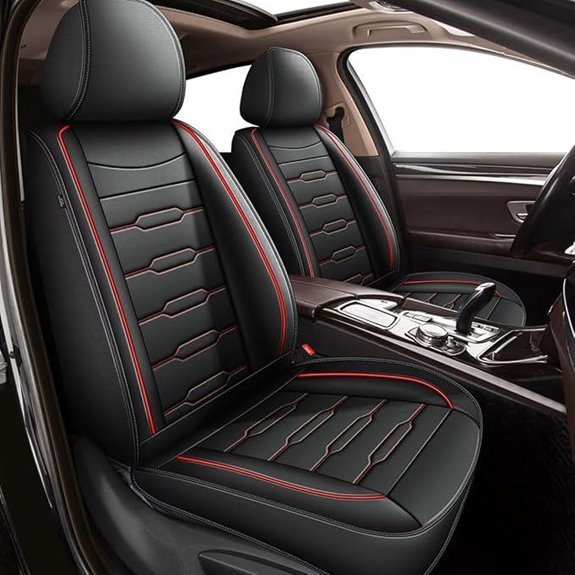 AOMSAZTO Custom Fit Seat Cover for Jeep Renegade (Black & Red)