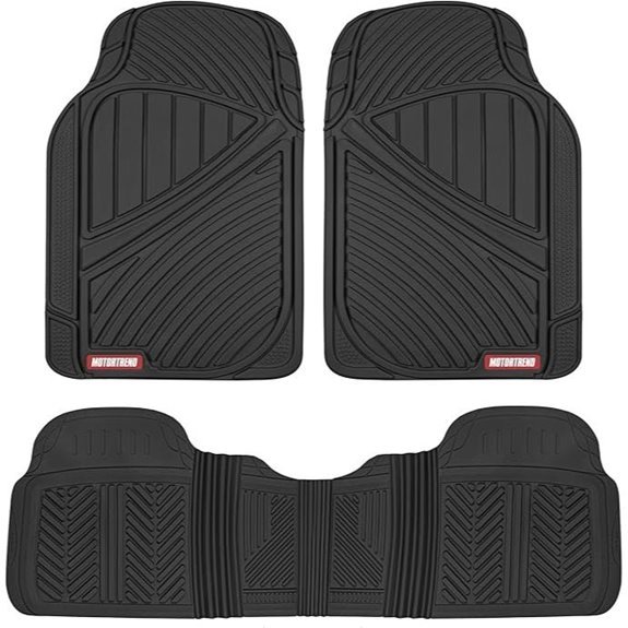 Motor Trend FlexTough All Weather Rubber Car Floor Mats (Black)