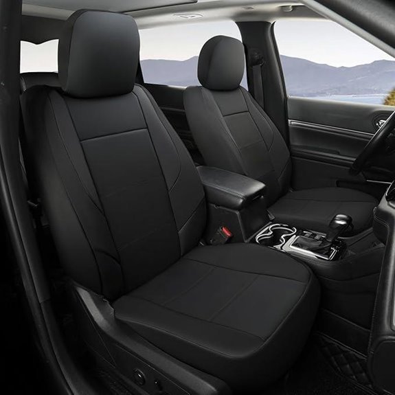 GIANT PANDA Faux Leather Jeep Seat Cover (Black)