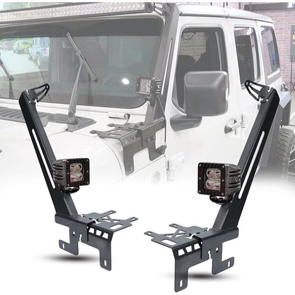 Hawkley A-Pillar LED Light Bar Mount Brackets for Jeep Wrangler & Gladiator
