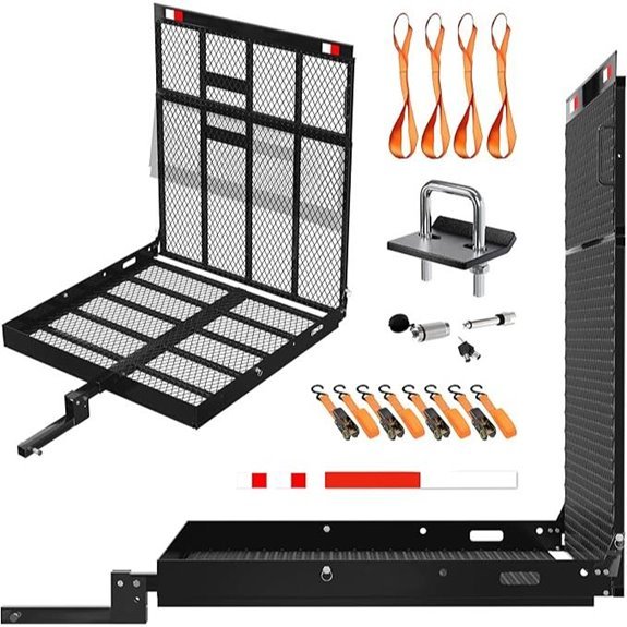 Mockins 40 Square Hitch Cargo Carrier with Ramp (500lbs)