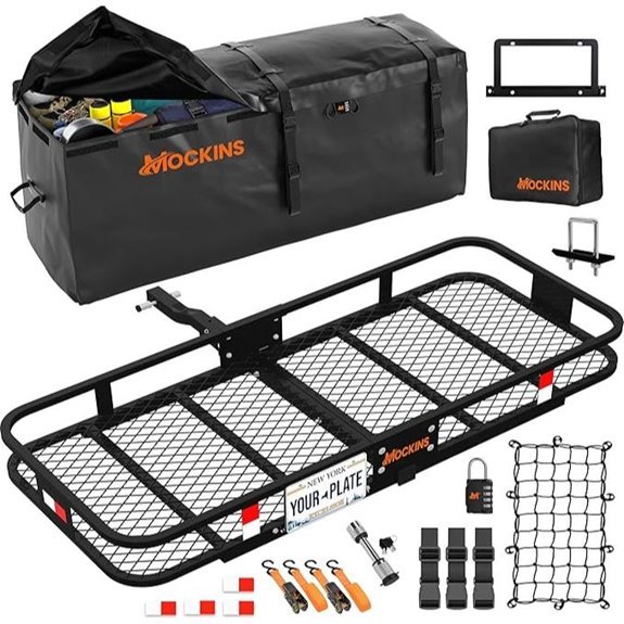Mockins 60 Heavy Duty Hitch Cargo Carrier with Waterproof Bag