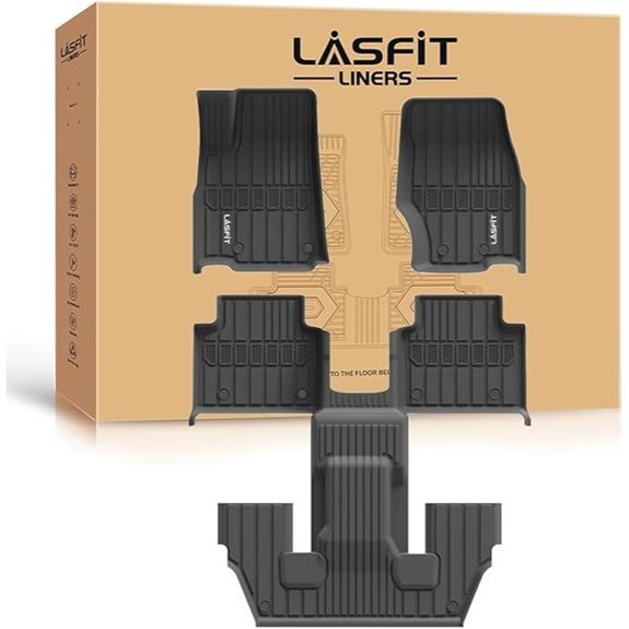 LASFIT Floor Mats for Jeep Grand Cherokee L 2021-2025 (6-Passengers Black)