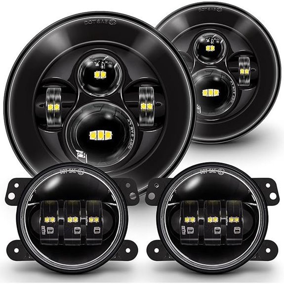 TRUE MODS 7 LED Headlights & 4 Fog Lights for Jeep Wrangler JK