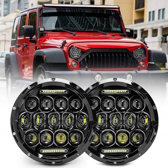 JHLion 7 LED Headlights for Jeep Wrangler (2-Pack)