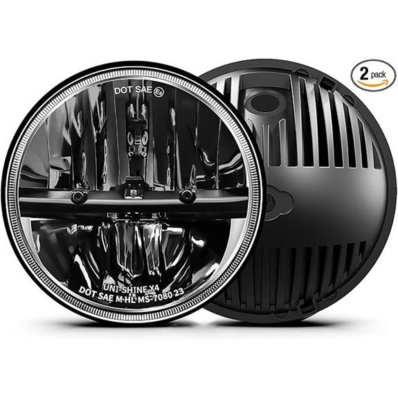 UNI-SHINE 7-Inch LED Headlights for Jeep Wrangler (2-Pack)