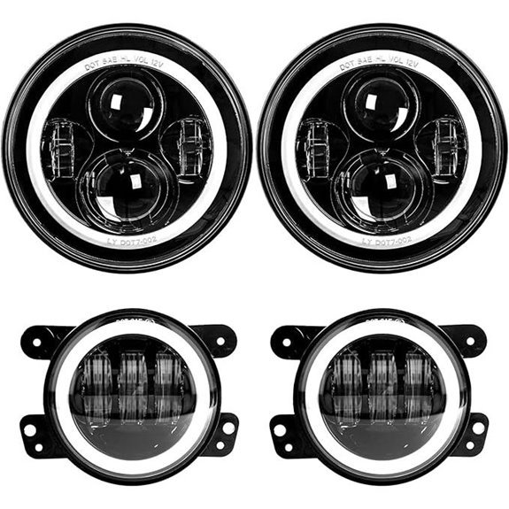 LX-LIGHT 7 LED Headlights & 4 Fog Lights for Jeep Wrangler