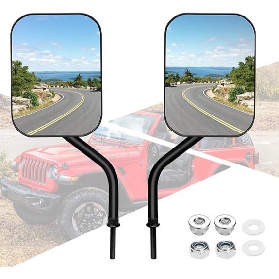 Door Hinge Side Mirrors for Jeep Wrangler (2-Pack)