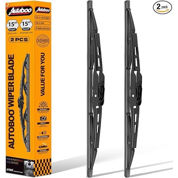 AUTOBOO 15 Wiper Blades for Jeep Wrangler 2007-2017 (2-Pack)