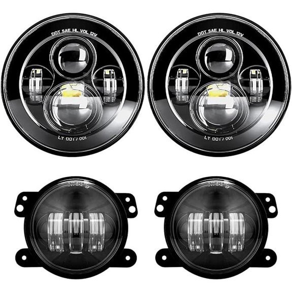 LX-LIGHT 7 LED Headlights & 4 Fog Lights for Jeep Wrangler