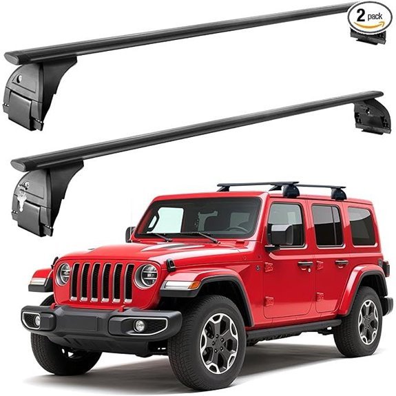 Lockable Roof Rack Cross Bars for Jeep Wrangler (2007-2026)