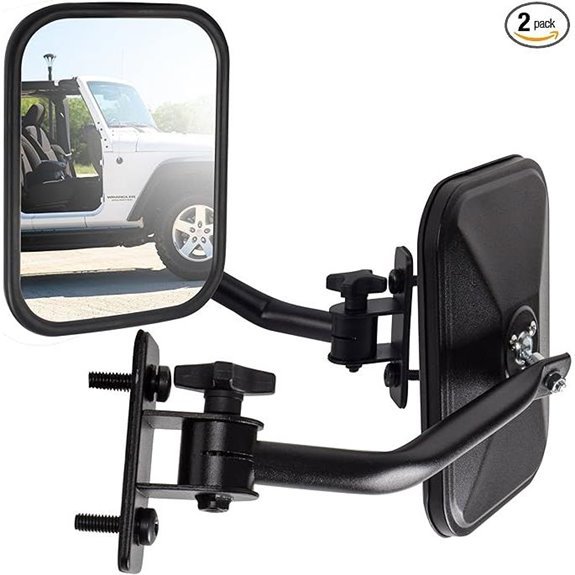 Jeep Wrangler Mirror Doors Off Quick Release (Black)
