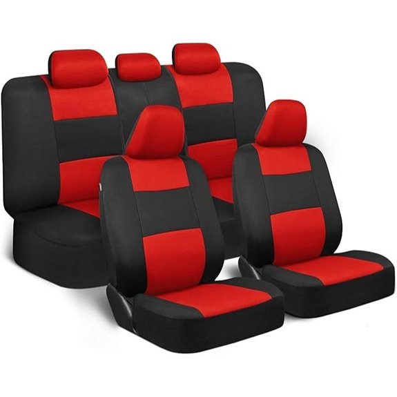 BDK PolyPro Car Seat Covers Full Set (Red/Black)