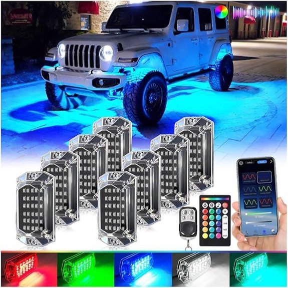 RGB LED Rock Lights Kit with APP/RF Remote Control