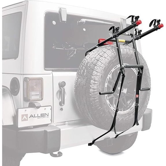 Allen Sports Deluxe 2-Bike Spare Tire Mounted Carrier Model 322DN Black
