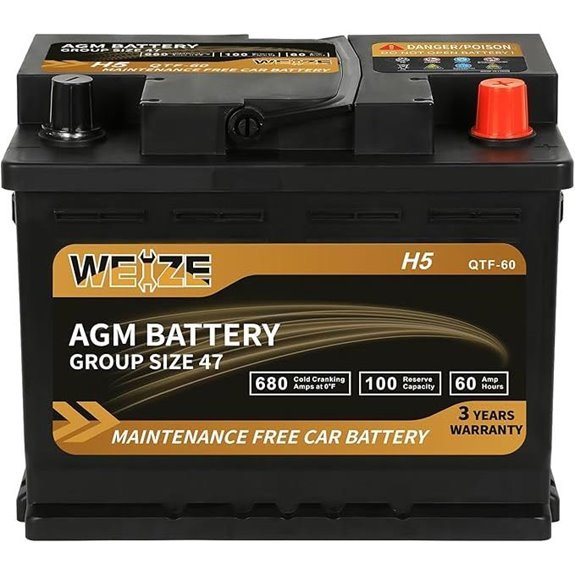 Weize Platinum AGM Battery BCI Group 47