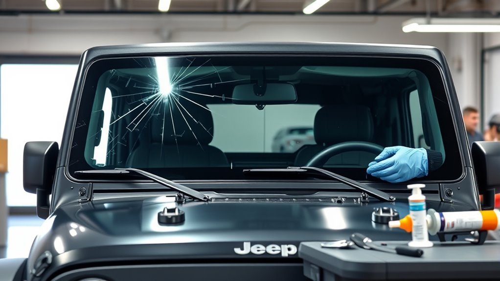 windshield damage requires replacement