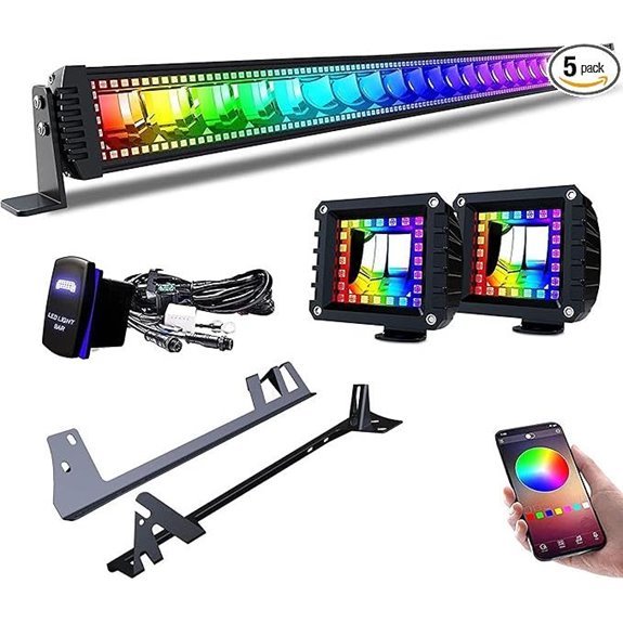 Lpteso RGB LED Light Bar & Pods for Wrangler JK